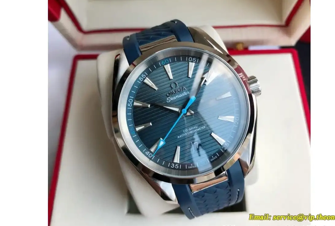 MY8215+Free Dial Bracelet SS Aqua Terra 41mm Blue GDF 150M 0510